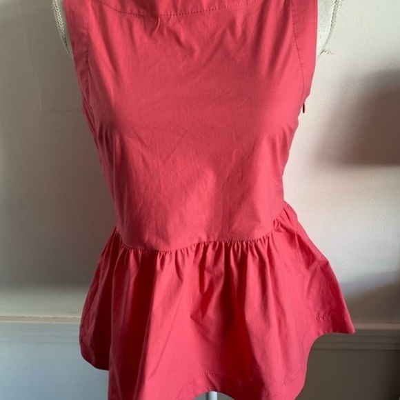 Kate Spade • Pink Sherbet Shore Thing Button Back Peplum Tank Top - Picture 4 of 10